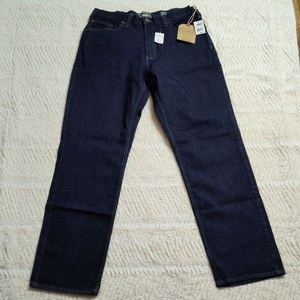 Schmidt Workwear Relax Fit Men's Blue Denim Jeans Dark Wash 36x34